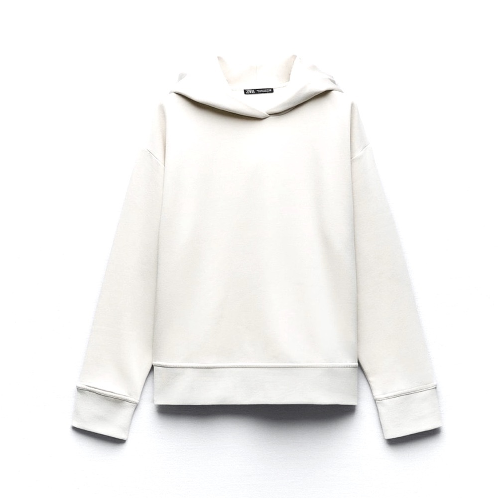 Zara 🤍🤍 Cropped Hooded Seeatshirt - Size M